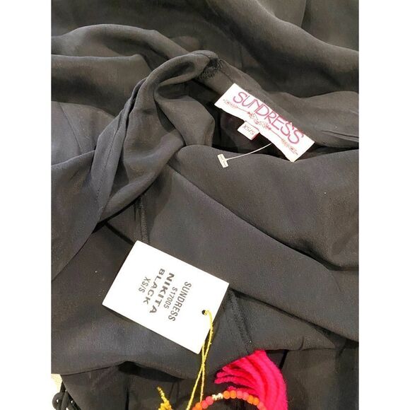 Sundress Nikita 100% silk Tassel Halter Maxi Dress - Picture 8 of 9